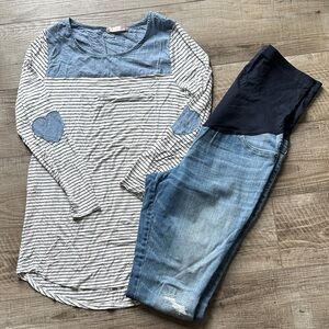 Maternity shirt and jeans combo - Minimi Maternity & Liz Lange